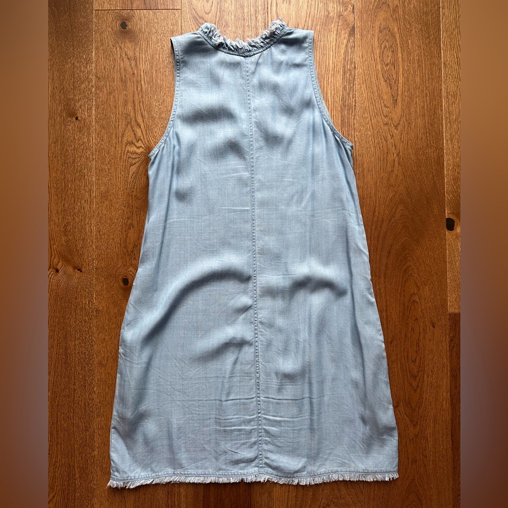 Tommy Bahama Chambray Ruffle Shift Dress, Light Blue, Medium - Picture 5 of 9